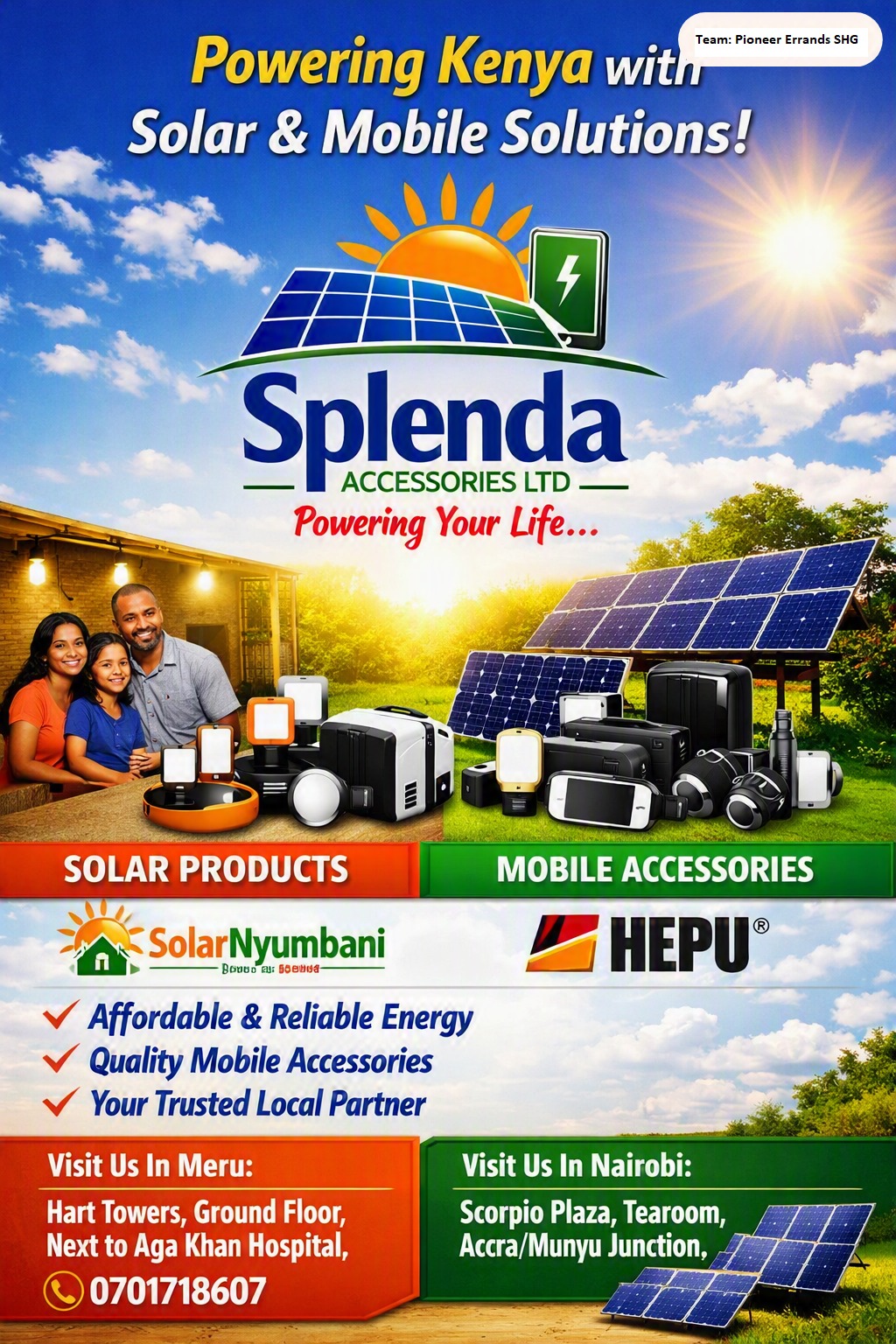 Splenda Accessories solar and mobile product range
